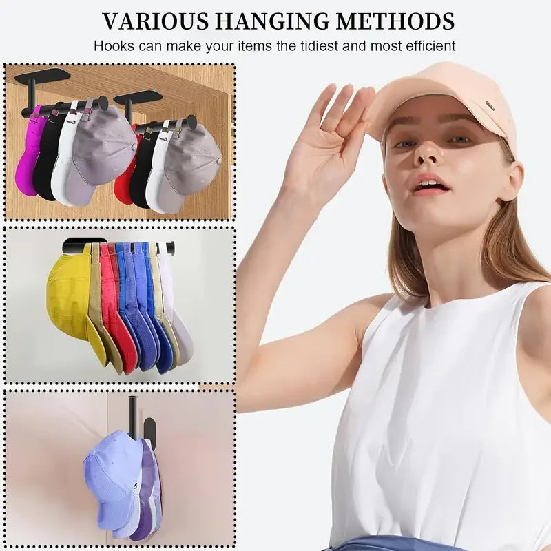 1/2pcs Stainless Steel Cap Hook For Wall, Minimalist No Drilling Hat Organizer, Household Storage Organizer