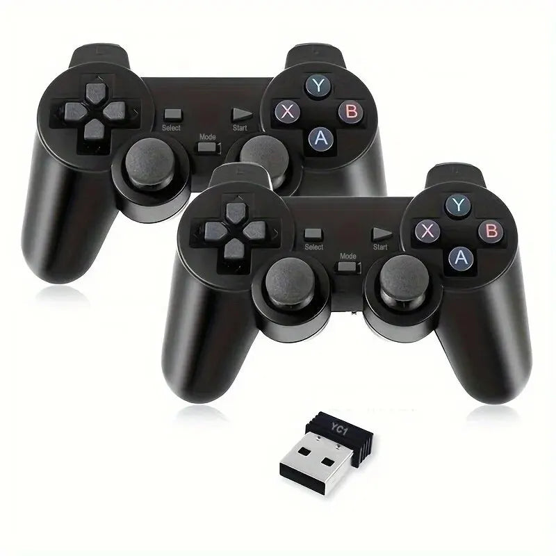 2-Pack 2.4G Wireless Gamepad Set - Plug & Play USB Joystick for PC/Android TV/Switch, Ergonomic Grip