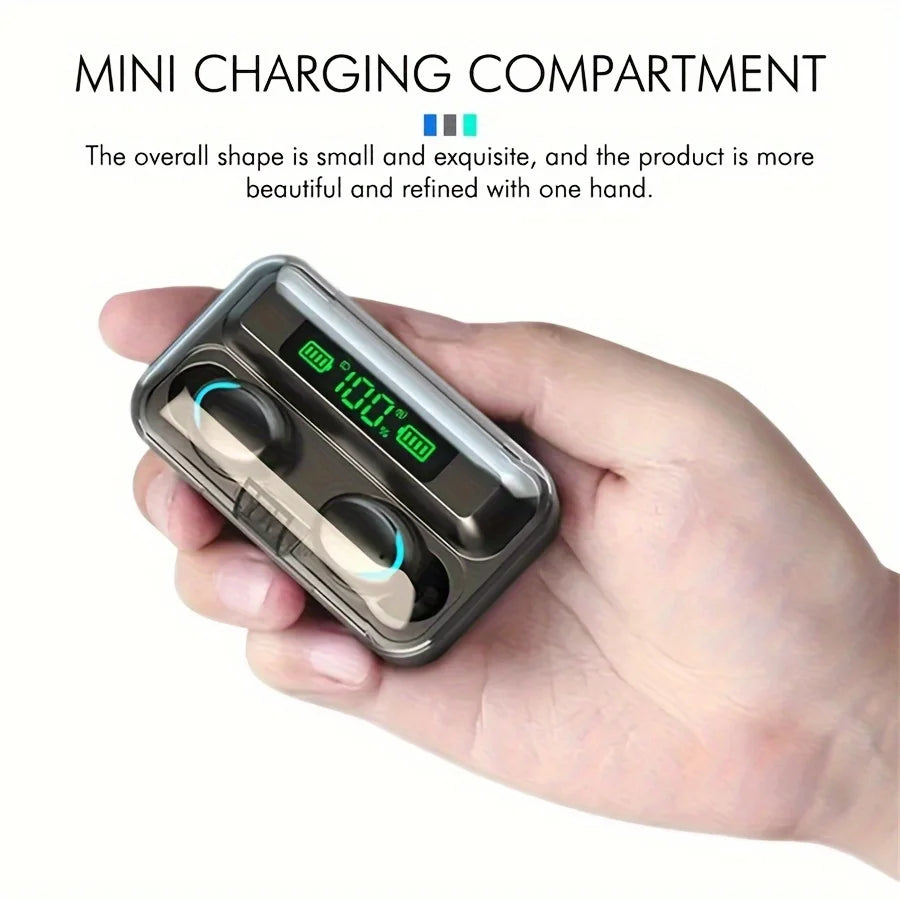 F9 Wireless Bluetooth Headphones Tws Game Earbuds Earphones Digital Display Heaset Large Capacity Charging Case