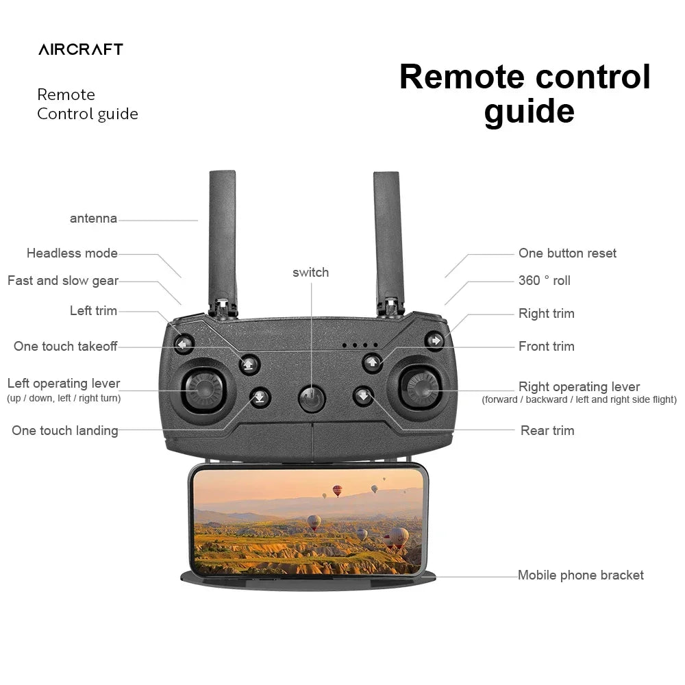 E99 Pro Drone With 4K Dual Camera Wifi Optical Flow And Obstacle Avoidance For Aerial Photography Quadcopter